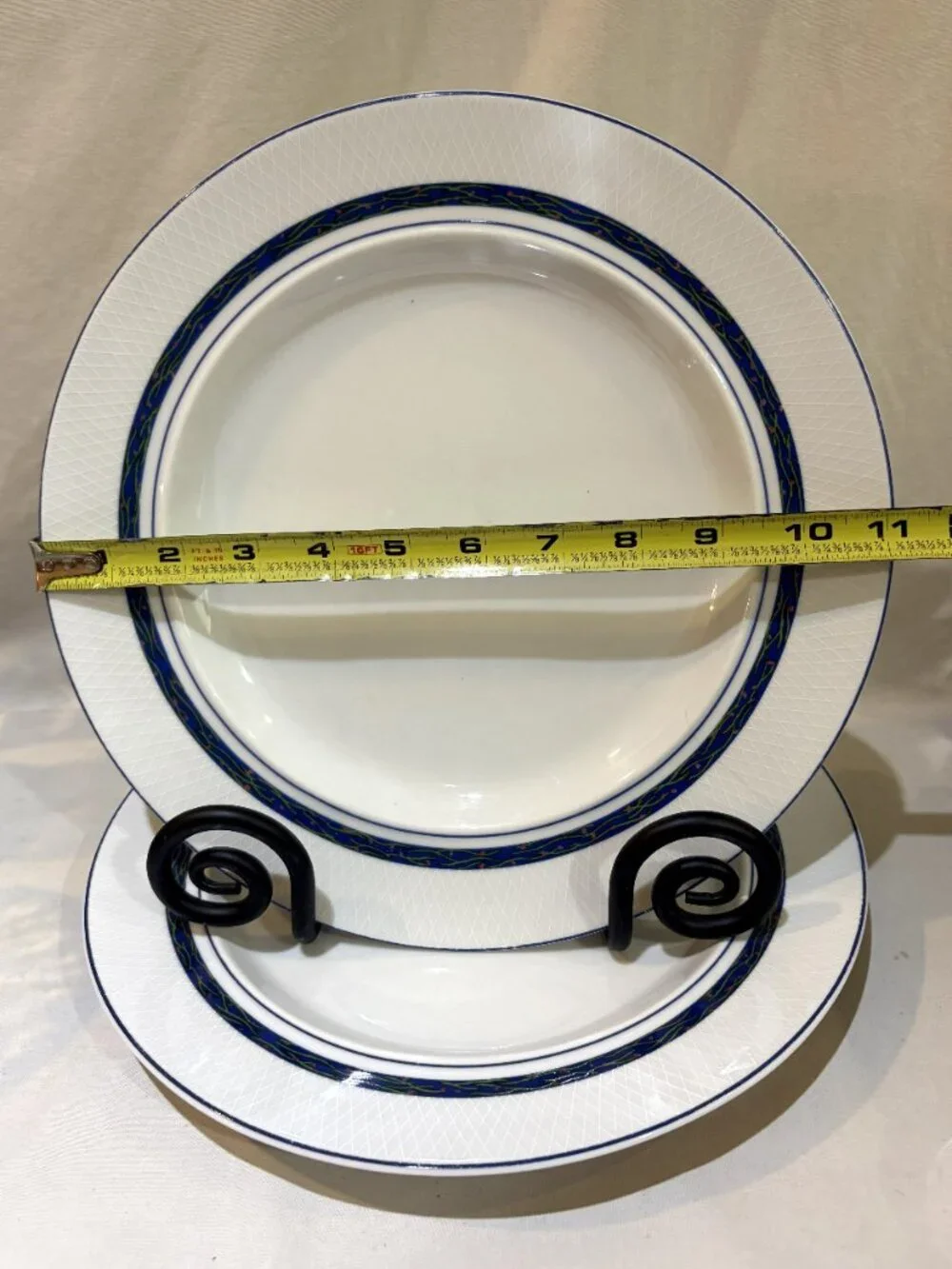 Pair of Dansk New Scandia Porcelain Dinner Plates 11 inch Made in Portugal